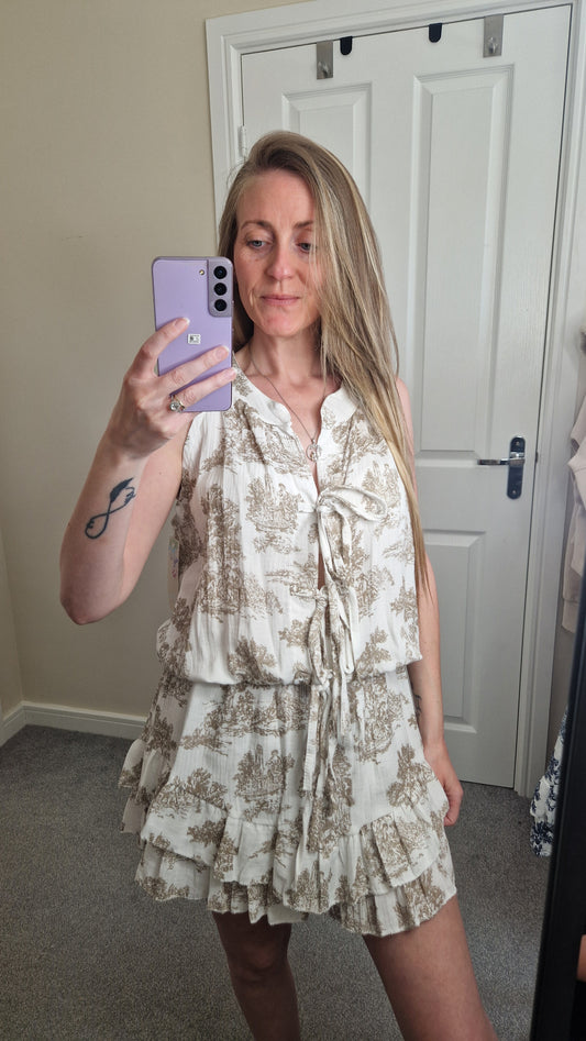 Delphini Vintage Print Playsuit