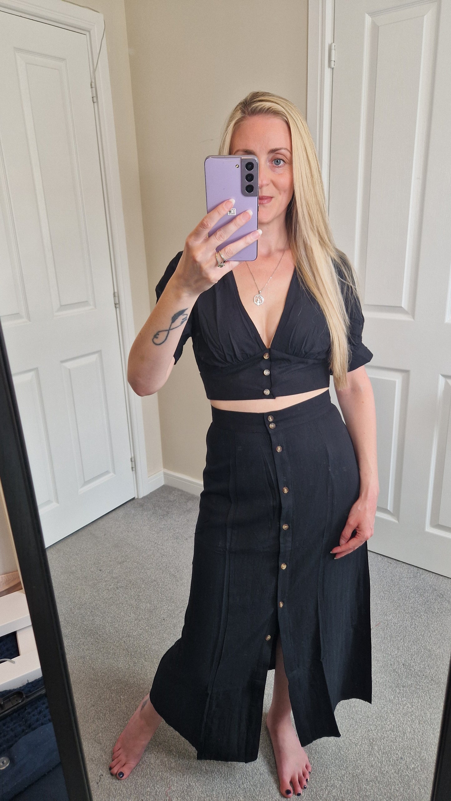 Ariel Black Button Co-ord Set