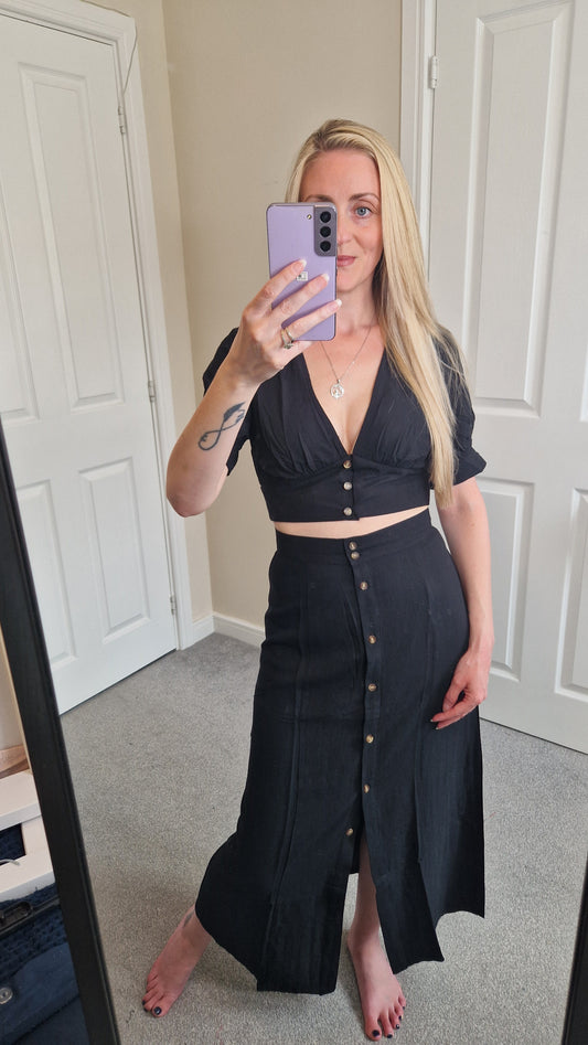 Ariel Black Button Co-ord Set