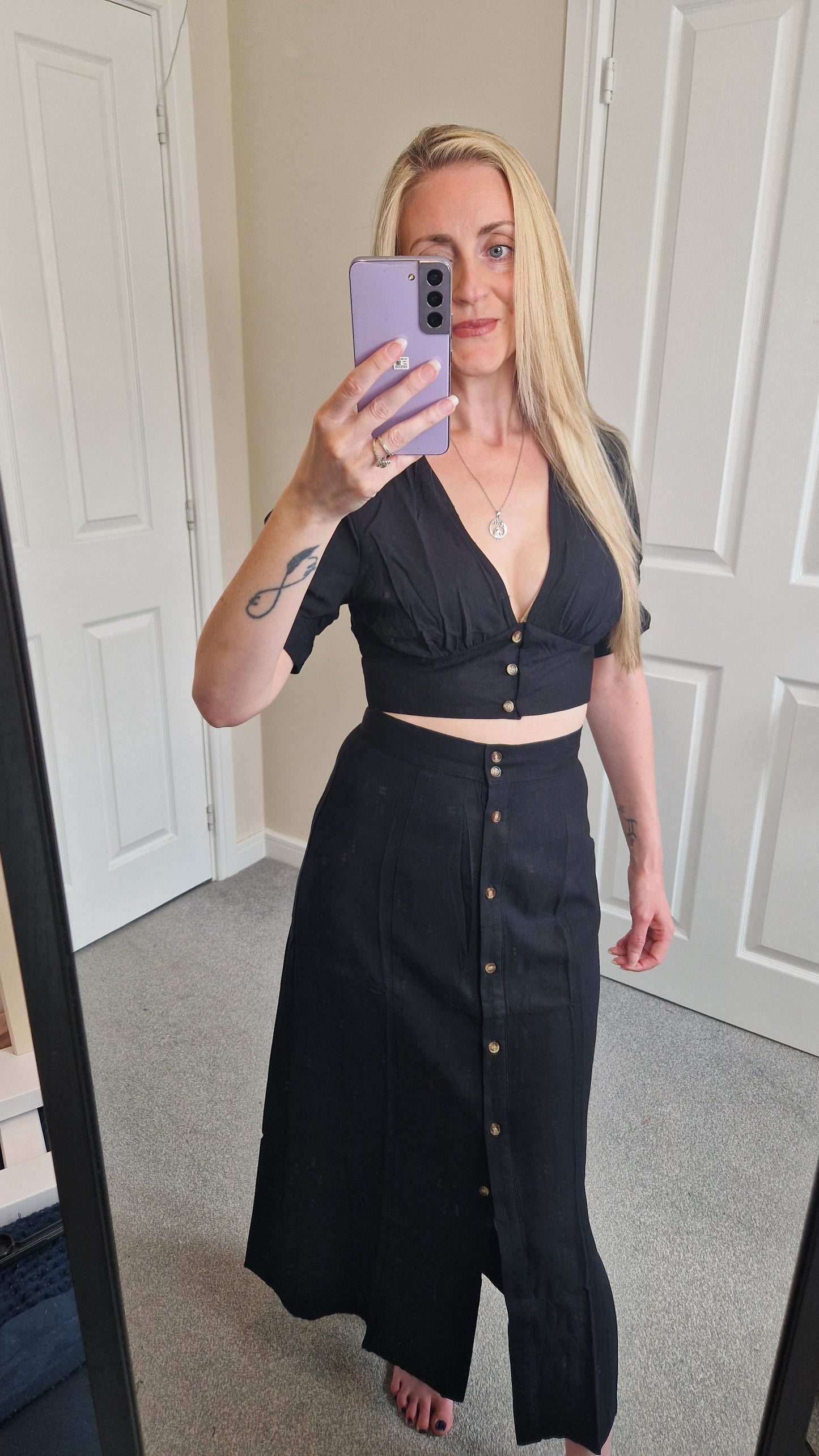Ariel Black Button Co-ord Set